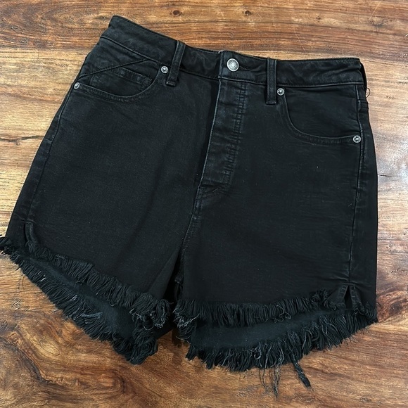 We The Free crvy vintage black shorts - Free People Black Denim Shorts Sz28 - Picture 4 of 12